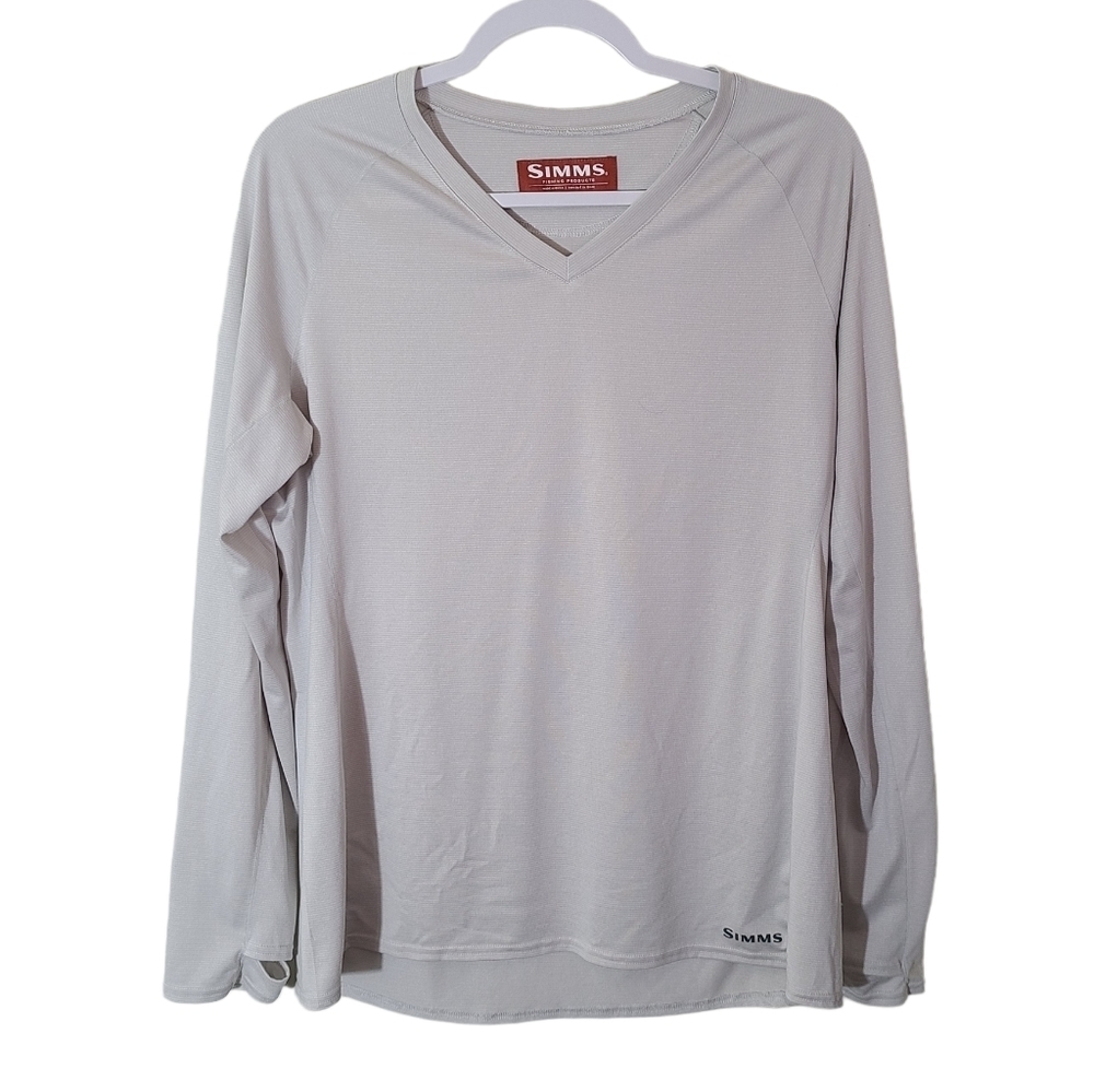 Simms lightweight long sleeve sun shirt fishing top thumb holes size Large‎